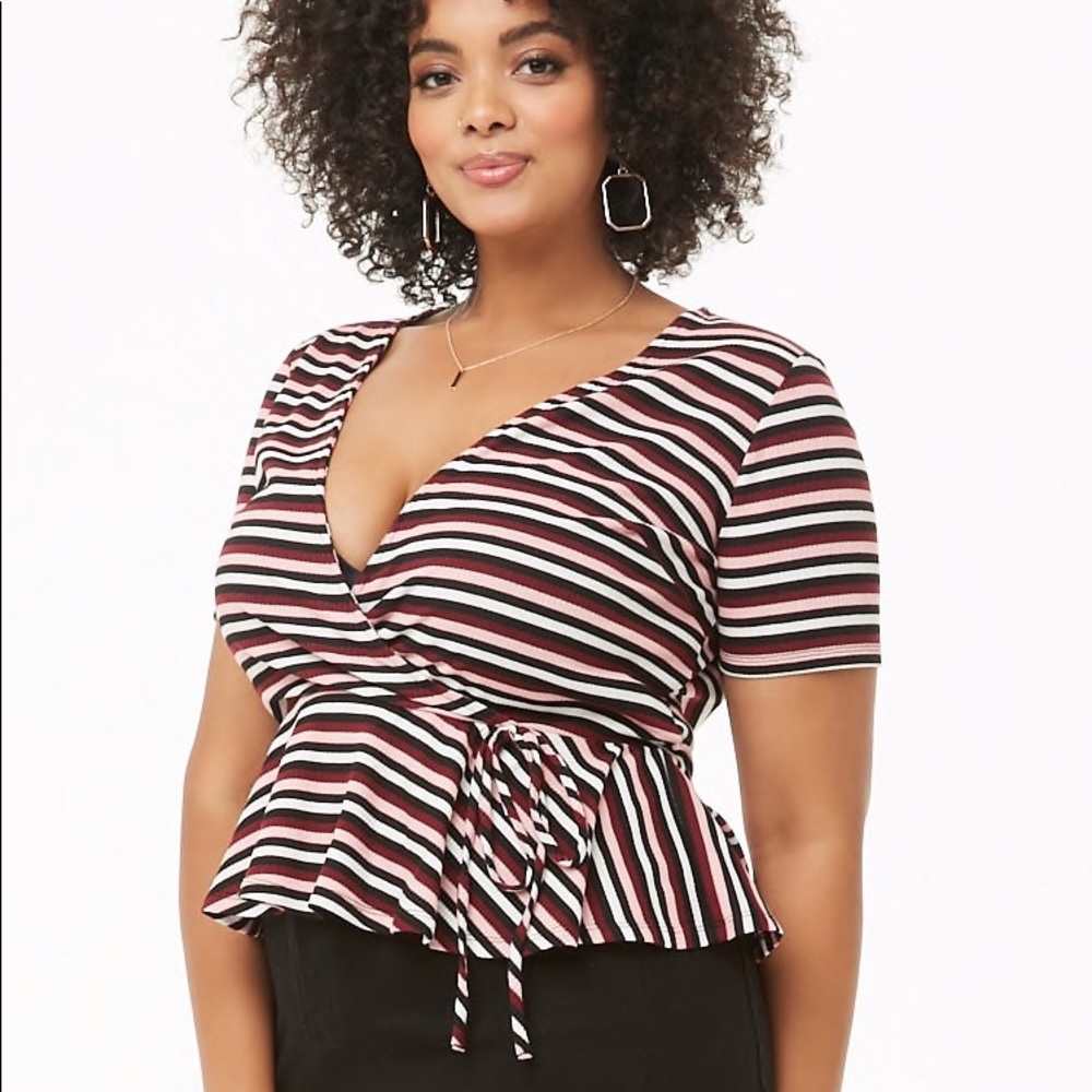 Plus Knit Striped Top